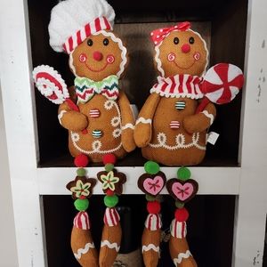 Gingerbread Boy and Girl Shelf Sitter Set